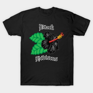 Black Hibiscus – Gothic flower T-Shirt